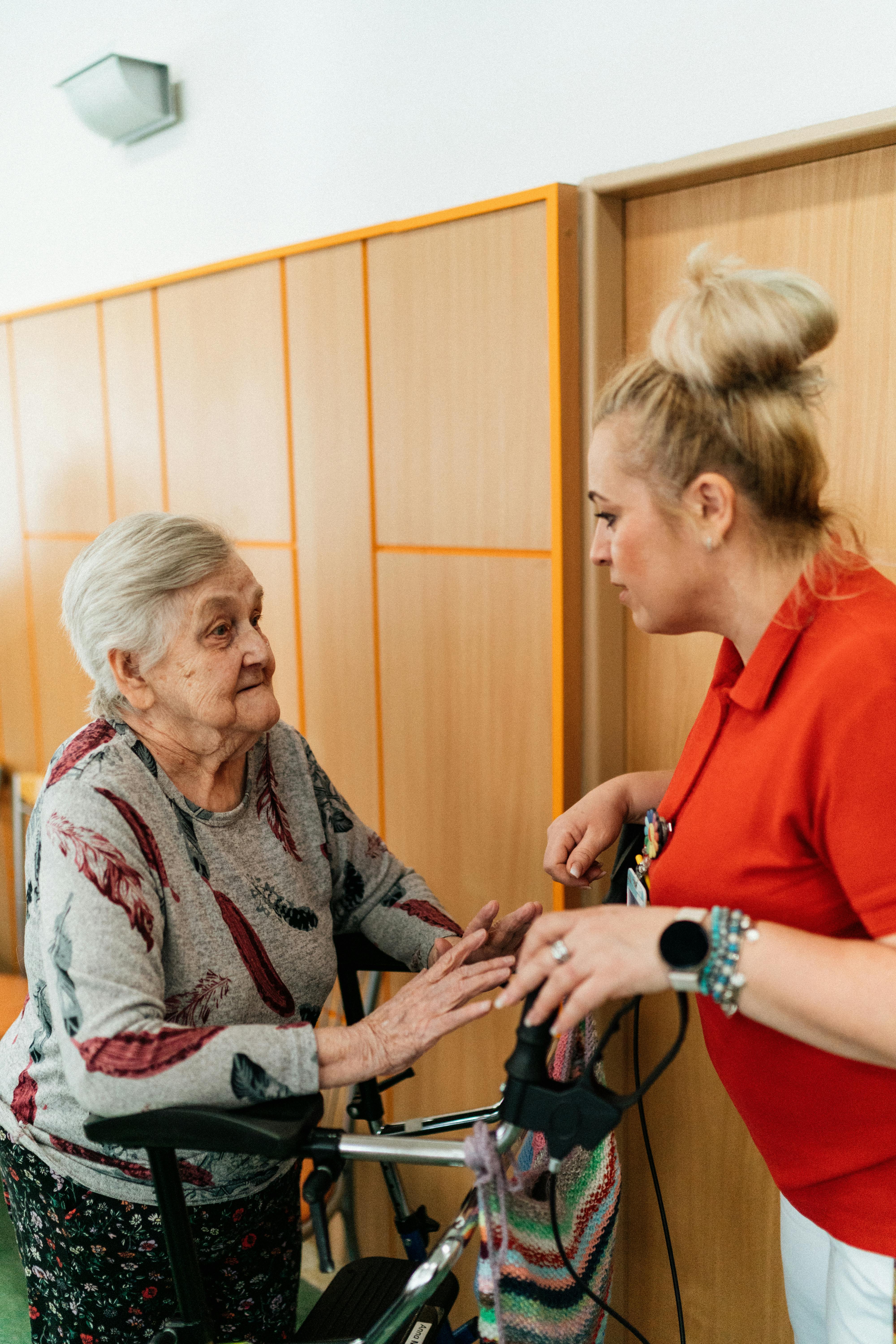 Support worker preparing care